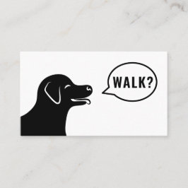 Hondenkop zegt Wandelen? - Zwart & Wit Honden Uitl Visitekaartje