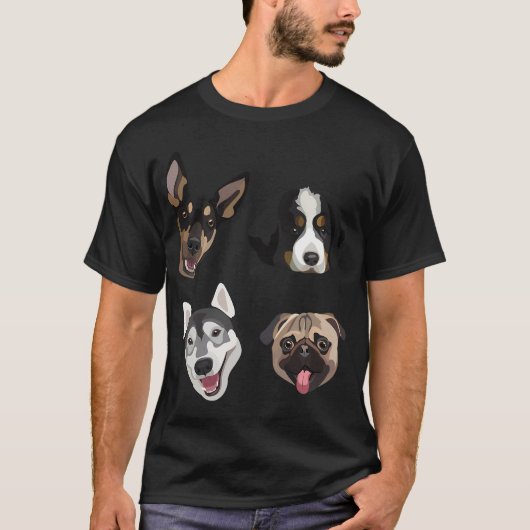 hondenkoppen t-shirt (Voorkant)