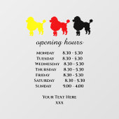 hondenkruiper met salon openingstijden raamsticker (Vel)