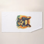 Hondenkunst die de hondenessentie vastlegt badhanddoek (Badhanddoek)