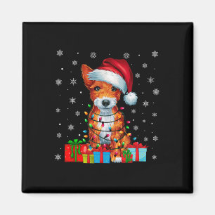 Hondenlelijke Xmas Lights Santa Hat Speelgoed Fox Magneet