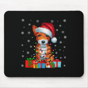 Hondenlelijke Xmas Lights Santa Hat Speelgoed Fox Muismat