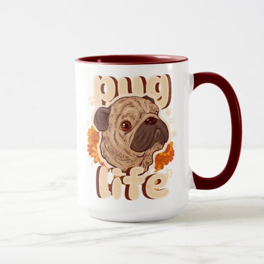 Hondenleven voor pug liefhebbers  mok (Rechts)