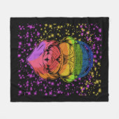 Hondenliefde met Dog Paw Fleece Deken (Voorkant (Horizontaal))