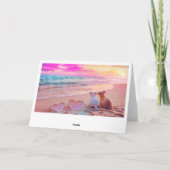 Hondenliefde op het strand, Hearts Kaart (Achterkant)