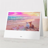 Hondenliefde op het strand, Hearts Kaart (Achterkant)