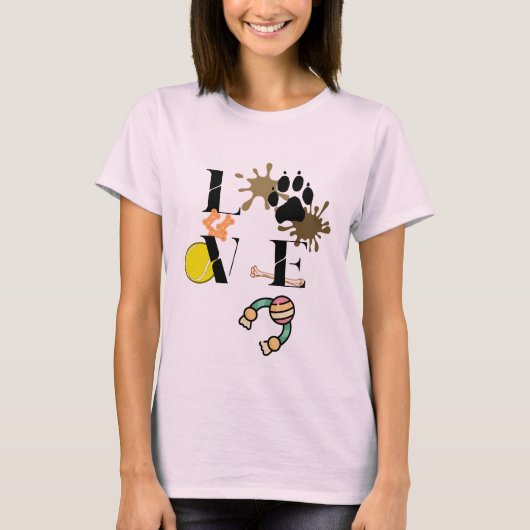 "Hondenliefde" Vrouwen T-shirt (Voorkant)