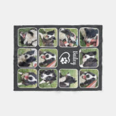 Hondenliefhebber 11 Fotocollage Aangepaste kleur Fleece Deken (Voorkant (Horizontaal))