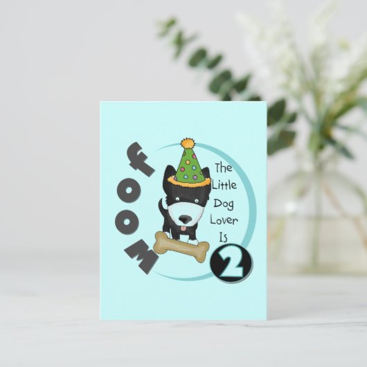 Hondenliefhebber 2e Verjaardag Tshirts en geschenk Briefkaart (Staand voorkant)