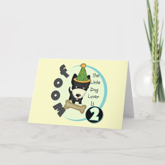 Hondenliefhebber 2e Verjaardag Tshirts en geschenk Kaart (Voorkant)