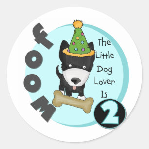 Hondenliefhebber 2e Verjaardag Tshirts en geschenk Ronde Sticker