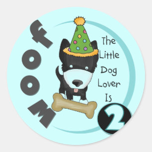 Hondenliefhebber 2e Verjaardag Tshirts en geschenk Ronde Sticker