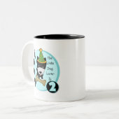 Hondenliefhebber 2e Verjaardag Tshirts en geschenk Tweekleurige Koffiemok (Voorkant links)