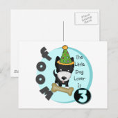 Hondenliefhebber 3e Verjaardag T-shirts en geschen Briefkaart (Voorkant / Achterkant)