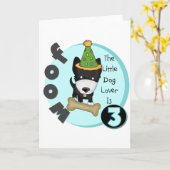 Hondenliefhebber 3e Verjaardag T-shirts en geschen Kaart (Gele Bloem)
