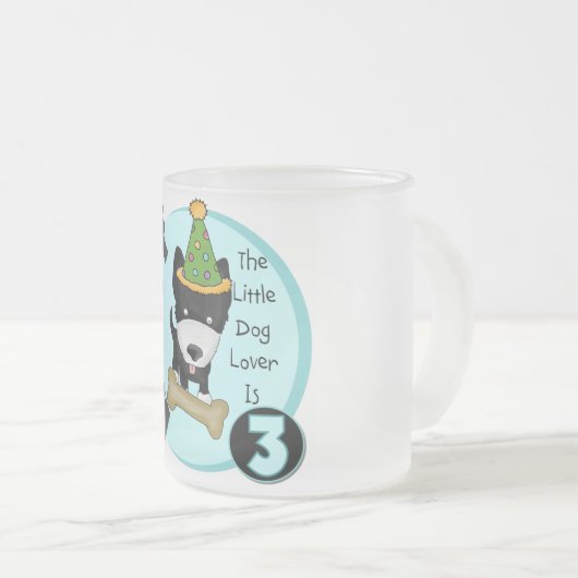 Hondenliefhebber 3e Verjaardag T-shirts en geschen Matglas Koffiemok (Voorkant rechts)
