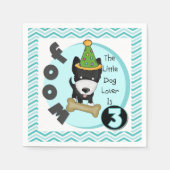 Hondenliefhebber 3rd Birthday Paper Napkins Servetten (Voorkant)