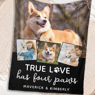 Hondenliefhebber 4 Foto Collage True Love Persoonl Fleece Deken