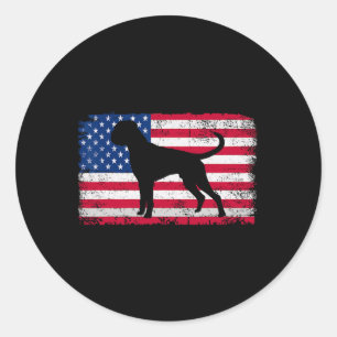 Hondenliefhebber 4 juli Patriottische Amerikaanse  Ronde Sticker