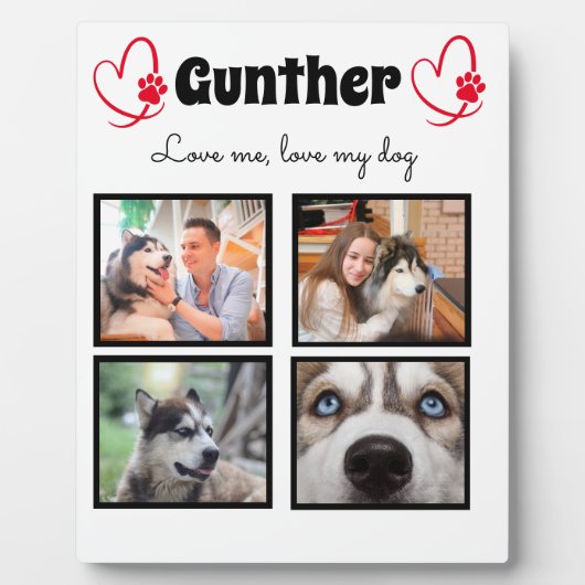 Hondenliefhebber 4 op maat gesneden collage tablet fotoplaat (Voorkant)