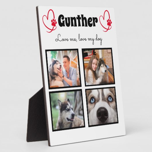 Hondenliefhebber 4 op maat gesneden collage tablet fotoplaat (Zijkant)