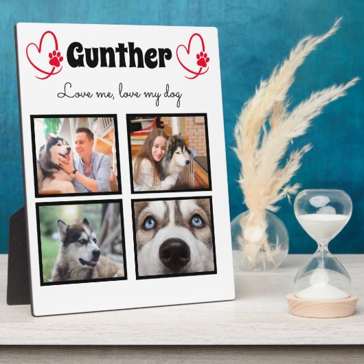 Hondenliefhebber 4 op maat gesneden collage tablet fotoplaat (Zijkant)