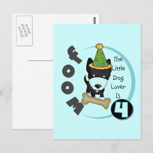 Hondenliefhebber 4e T-shirts ter gelegenheid van d Briefkaart (Voorkant / Achterkant)