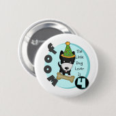 Hondenliefhebber 4e T-shirts ter gelegenheid van d Ronde Button 5,7 Cm (Voorkant /achterkant)