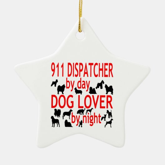 Hondenliefhebber 911 Verzender Keramisch Ornament (Voorkant)