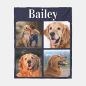 Hondenliefhebber Aangepast 4 Monogram fotocollage Fleece Deken (Voorkant)