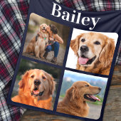 Hondenliefhebber Aangepast 4 Monogram fotocollage Fleece Deken