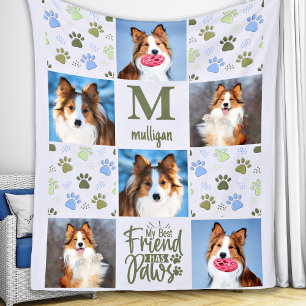 Hondenliefhebber Aangepast 6-pet foto's Kute Paw P Fleece Deken