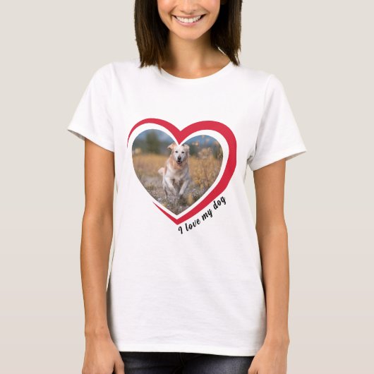 Hondenliefhebber aangepaste foto en naam gepersona t-shirt (Voorkant)