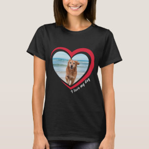 Hondenliefhebber aangepaste foto en naam gepersona t-shirt