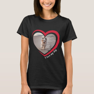 Hondenliefhebber aangepaste foto en naam gepersona t-shirt