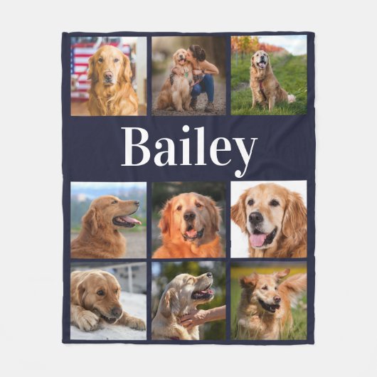 Hondenliefhebber Aangepaste instagram Afbeeldingen Fleece Deken (Voorkant)