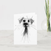Hondenliefhebber Abstracte Scribble Art Schattigee Kaart (Voorkant)