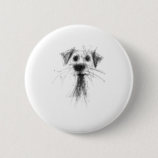 Hondenliefhebber Abstracte Scribble Art Schattigee Ronde Button 5,7 Cm (Voorkant)
