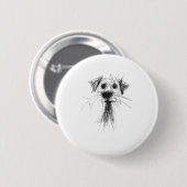 Hondenliefhebber Abstracte Scribble Art Schattigee Ronde Button 5,7 Cm (Voorkant /achterkant)