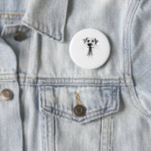 Hondenliefhebber Abstracte Scribble Art Schattigee Ronde Button 5,7 Cm (In situ)