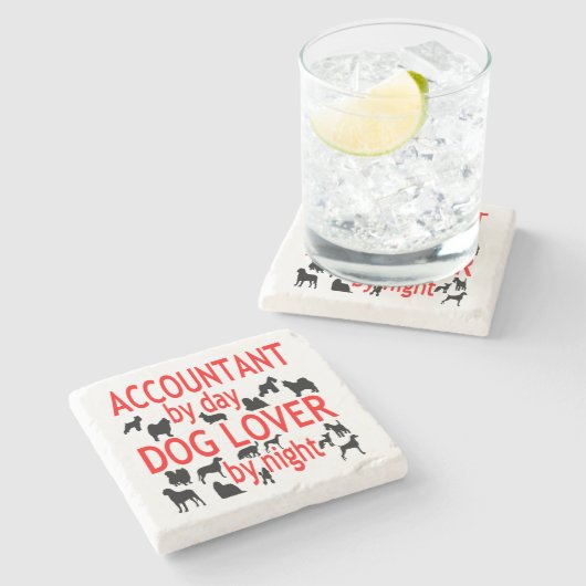 Hondenliefhebber Accountant in het rood Stenen Onderzetter (Zijkant)