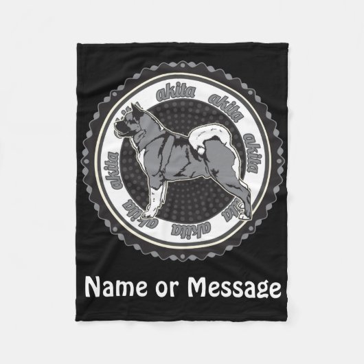 Hondenliefhebber Achternaam Akita / Bericht Fleece Deken (Voorkant)