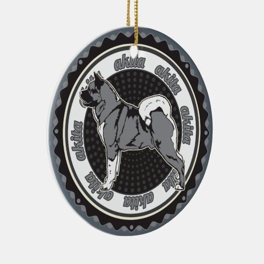 Hondenliefhebber Akita Keramisch Ornament (Rechts)