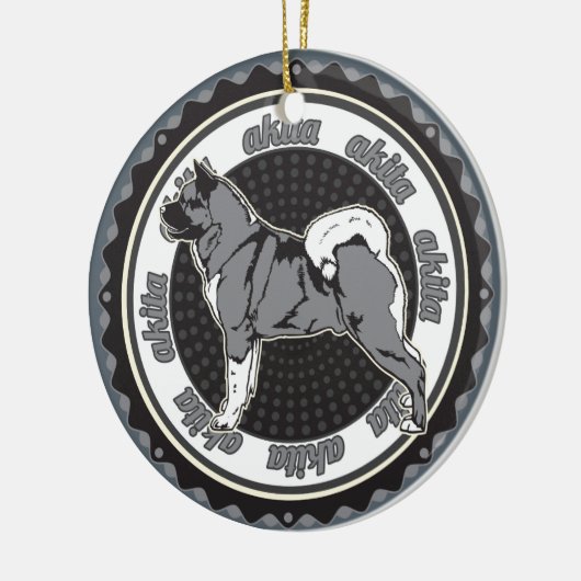 Hondenliefhebber Akita Keramisch Ornament (Links)