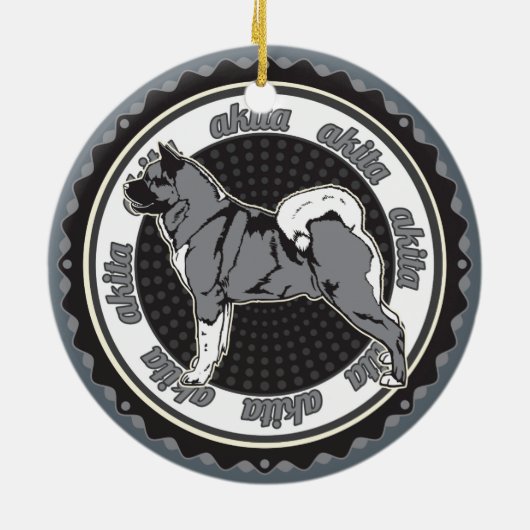 Hondenliefhebber Akita Keramisch Ornament (Achterkant)