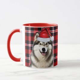 Hondenliefhebber Alaskan Malamute Holiday Plaid Mok