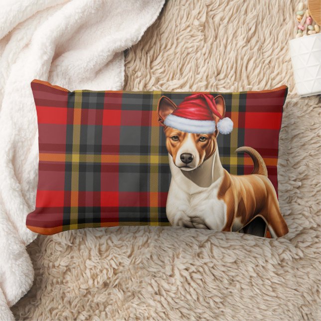 Hondenliefhebber Basenji Red Plaid Kussen (Deken)
