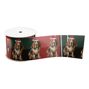 Hondenliefhebber Basset Hound Red Green Plaid Chri Satijnen Lint