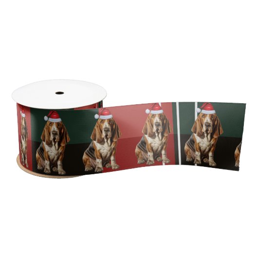 Hondenliefhebber Basset Hound Red Green Plaid Chri Satijnen Lint (Spoel)