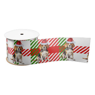 Hondenliefhebber Beagle Red Green Plaid Christmas Satijnen Lint